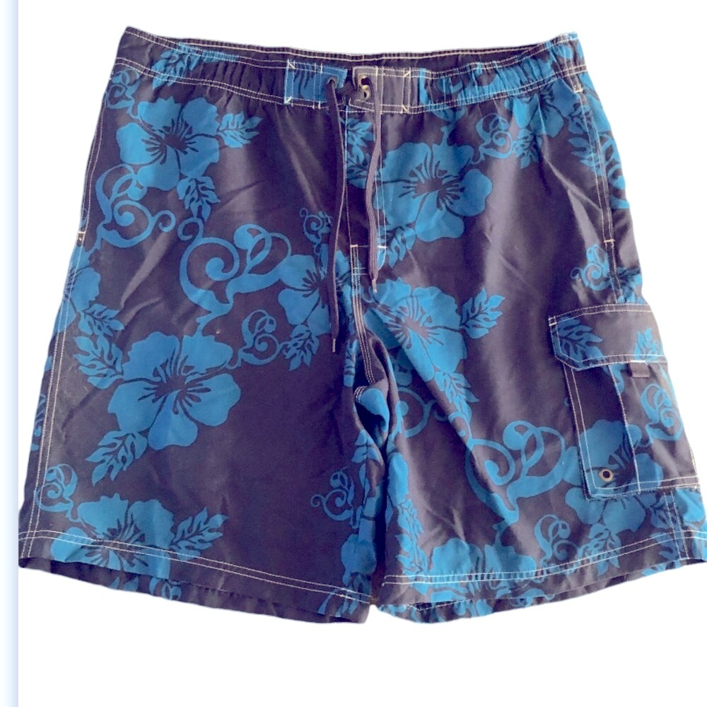 Sonoma Blue Floral Swim Trunks